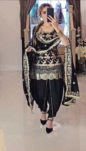Elegant Deep Maroon Embroidered Salwar Suit Set with Golden Detailing