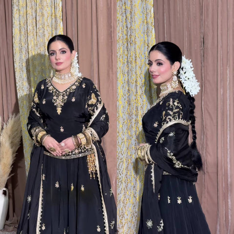 Elegance Black Lehenga Suit in Natural Crepe Silk
