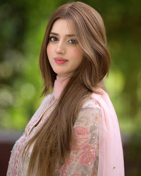 Graceful Floral Printed Salwar Suit with Pink Dupatta