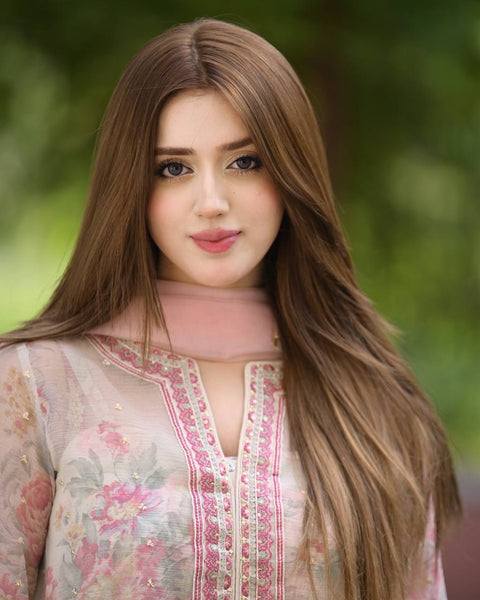 Graceful Floral Printed Salwar Suit with Pink Dupatta