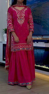 Enchanting Elegance Pink Sharara Suit - A Vision of Grace