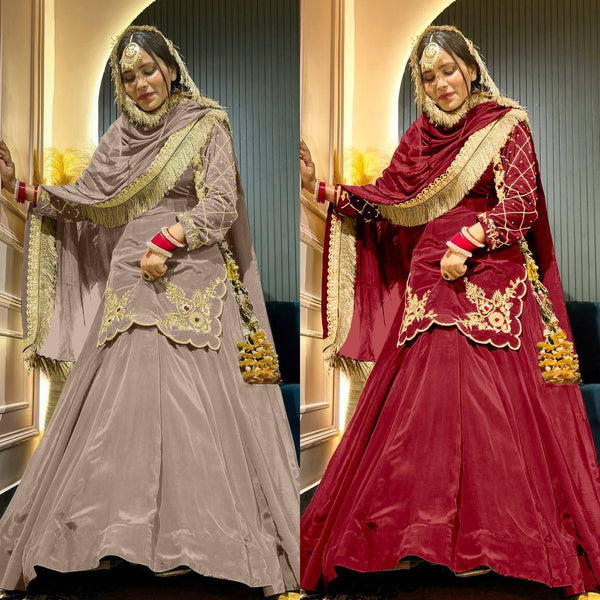 Zari & Stone Hand-Embroidered Lehenga Set