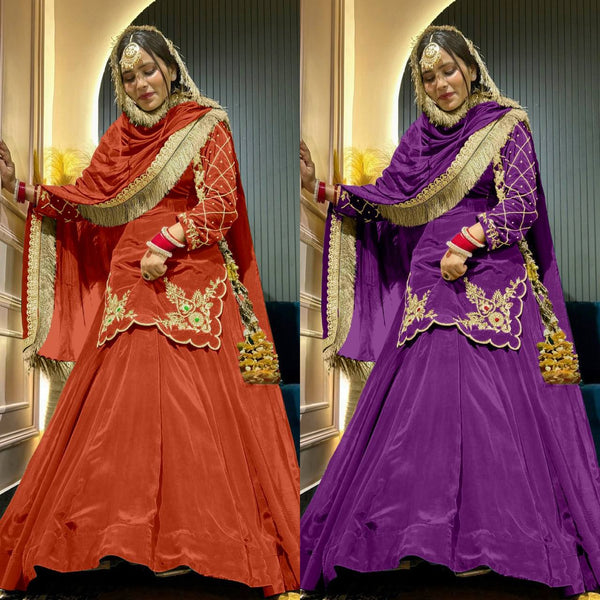 Zari & Stone Hand-Embroidered Lehenga Set