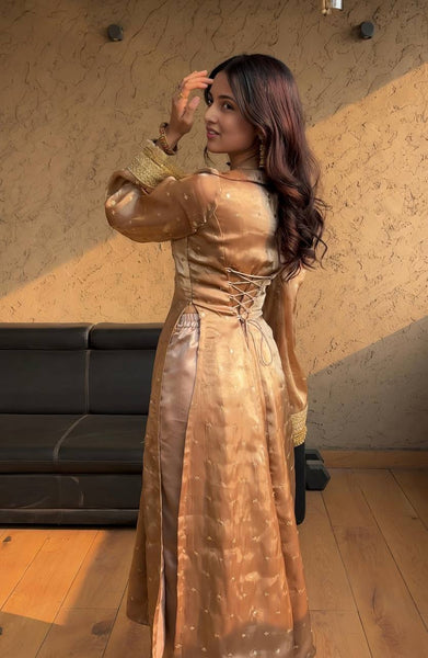 Elegant Organza Silk Kurta Set with Dupatta