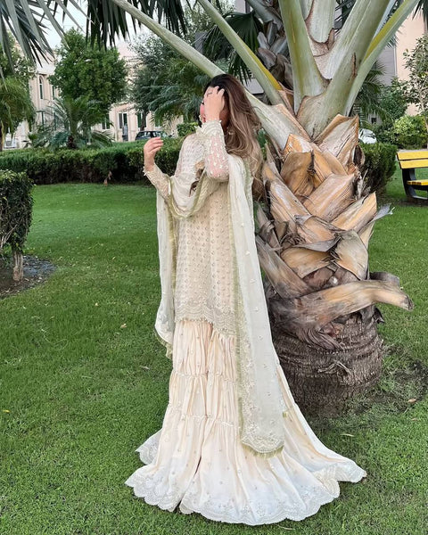 Elegant White Sharara Suit – Timeless Ethnic Charm