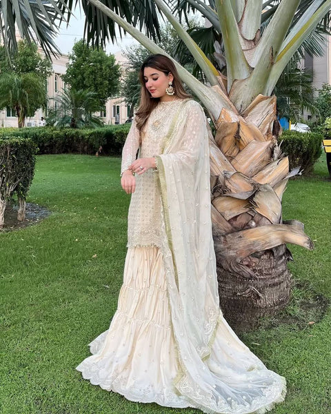 Elegant White Sharara Suit – Timeless Ethnic Charm