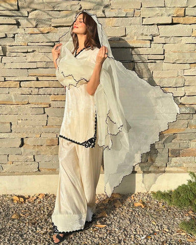 Black & White Farshi Salwar Suit Set