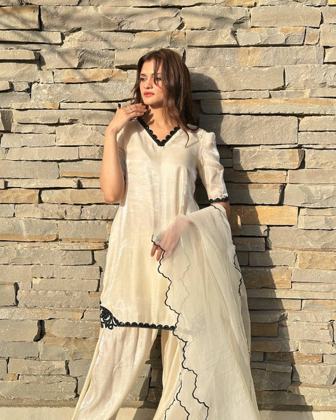 Black & White Farshi Salwar Suit Set