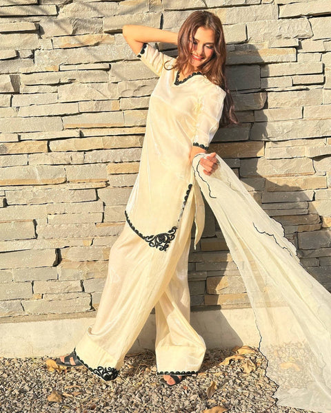 Black & White Farshi Salwar Suit Set