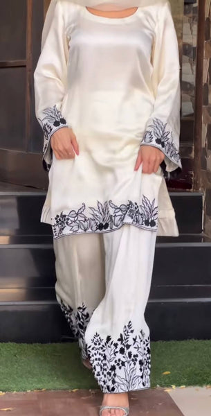 Elegant White Farsi Salwar Suit with Dupatta