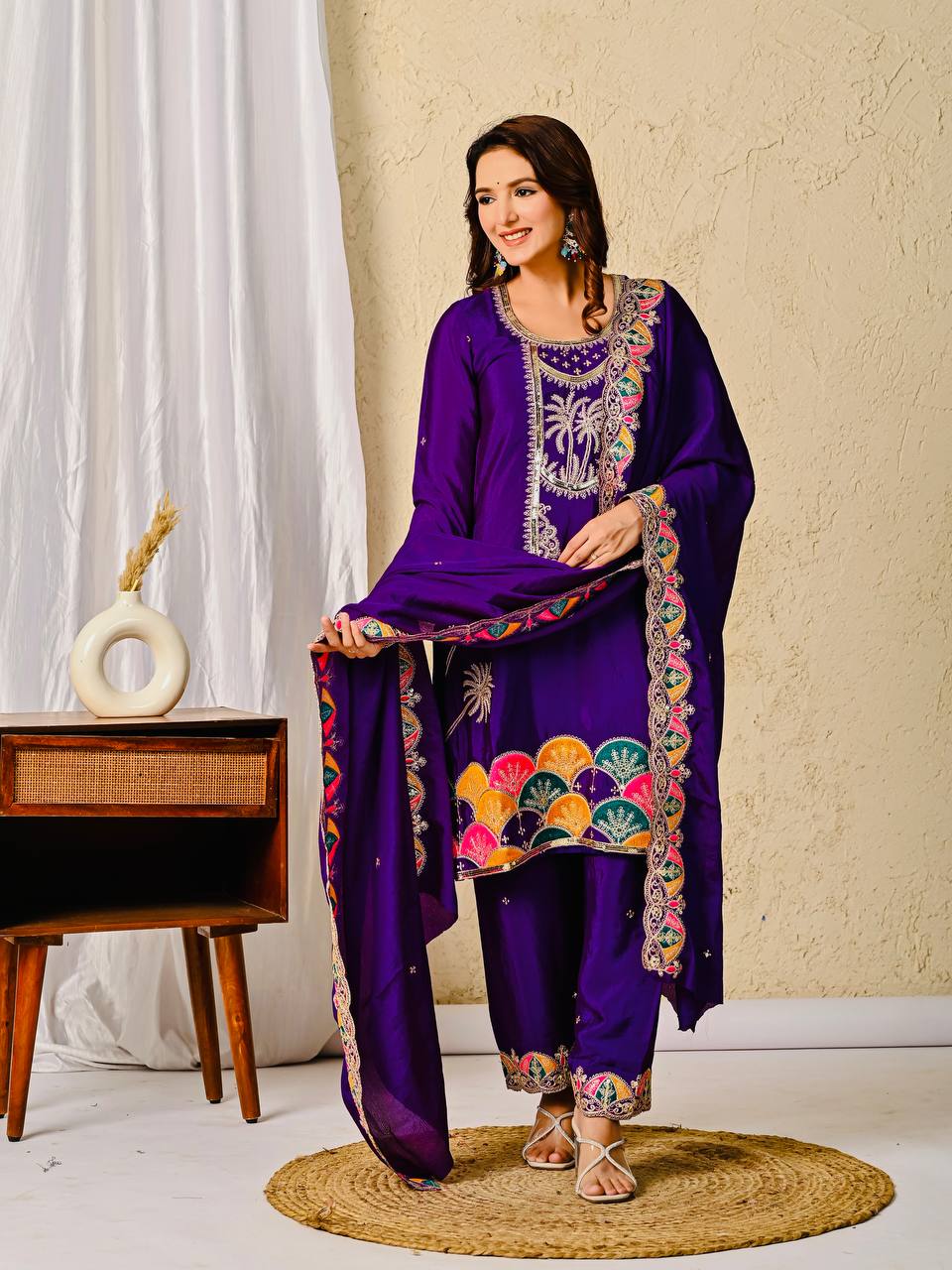 Elegant Purple Salwar Suit with Dupatta