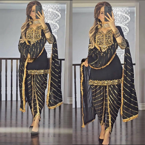 Classic Punjabi Vibes Black Patiala Suit - Party Wear Collection