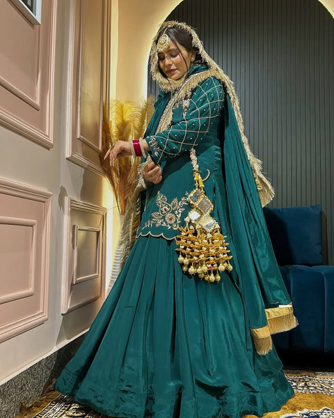 Golden Whisper Luxury Lehenga Choli in Natural Crep Silk - Multi-Color Options