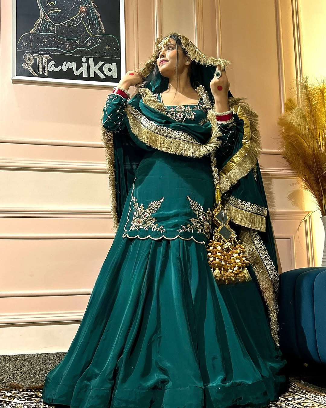 Golden Whisper Luxury Lehenga Choli in Natural Crep Silk - Multi-Color Options
