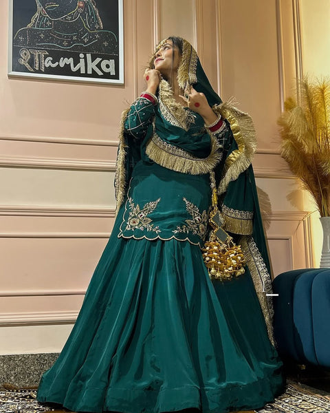 Golden Whisper Luxury Lehenga Choli in Natural Crep Silk - Multi-Color Options