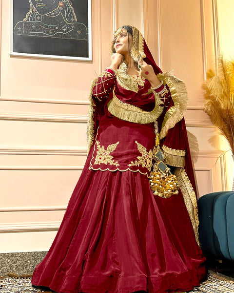 Golden Whisper Luxury Lehenga Choli in Natural Crep Silk - Multi-Color Options