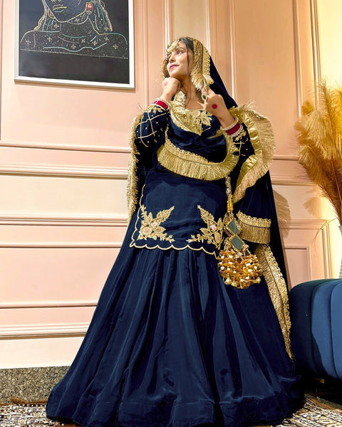 Golden Whisper Luxury Lehenga Choli in Natural Crep Silk - Multi-Color Options