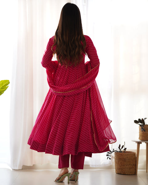 Elegant Pink Georgette Anarkali Suit with Dupatta