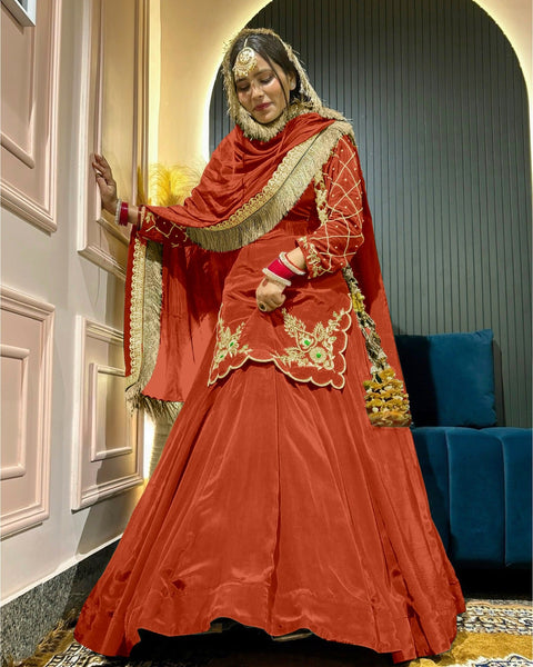 Golden Whisper Luxury Lehenga Choli in Natural Crep Silk - Multi-Color Options