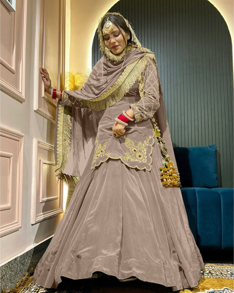 Golden Whisper Luxury Lehenga Choli in Natural Crep Silk - Multi-Color Options