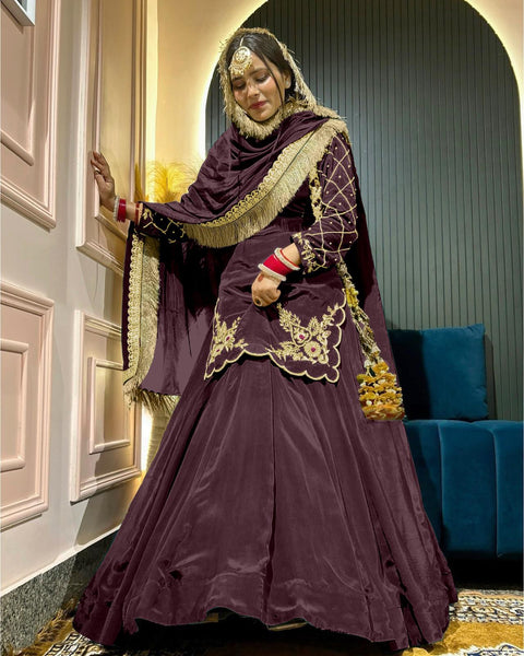 Golden Whisper Luxury Lehenga Choli in Natural Crep Silk - Multi-Color Options