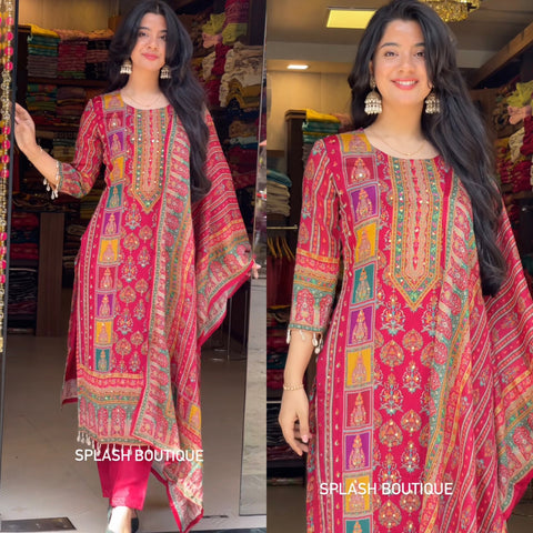 Radiant Rose Opulent Kurta Suit for Effortless Elegance