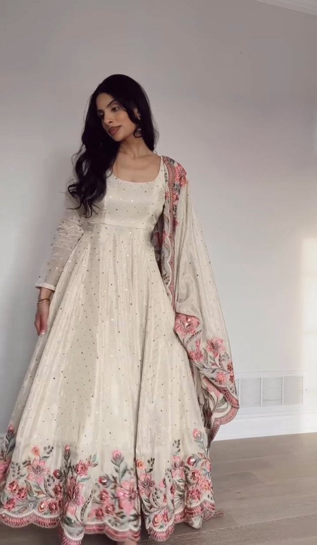 Exquisite Anamika Essence Sindoor Collection in Luxurious Chinon Silk