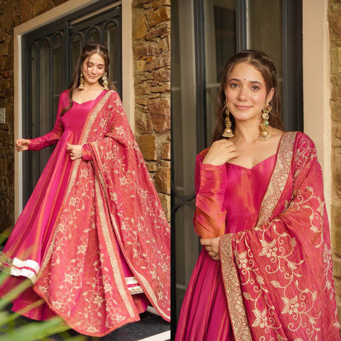 Majestic Muse Pink Anarkali Suit - Regal Celebrations Wear