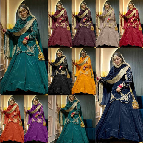 Golden Whisper Luxury Lehenga Choli in Natural Crep Silk - Multi-Color Options