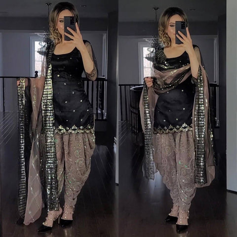 Pastel Perfection Patiala Style Redefined - Prisha Embroidered Punjabi Suit Set