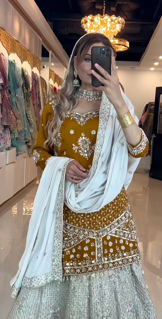 Radiant Selfie Elegance: Capturing Moments in Chic Yellow and White Attire